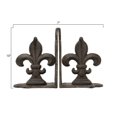 thumbnail image 4 of Creative Co-Op Serre-Livres en Fer en Forme de Fleur de Lis (Ensemble de 2 Pcs), Bronze, 4 of 6