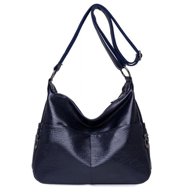 LinYooLi Soft PU Leather Large Capacity Women Shoulder Bag Solid Color Elegant Messenger Bag Female Simple Wild Style Handbags Sac