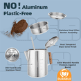 thumbnail image 4 of Coffee Pot Stovetop Coffee Maker Percolator Campfire Coffee Pot Stainless Steel Coffee Pot Camping Outdoors Home 12 Cup, 4 of 6
