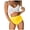 Blanc&Jaune, variante sur Flywake Maillots de Bain 2 Pcs pour Femmes à Taille Haute avec Liens Croisés, Imprimé Floral, à Imprimé Bandage