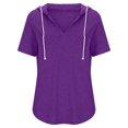 thumbnail image 5 of Timegard Womens Tops V Neck Short Sleeve Drawstring Hoodies Pullover Tee Comfy Summer Casual Tunic Tops, 5 of 5