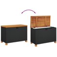 thumbnail image 5 of vidaXL Garden Storage Box Black 80x40x48 cm Poly Rattan Acacia Wood, 5 of 5