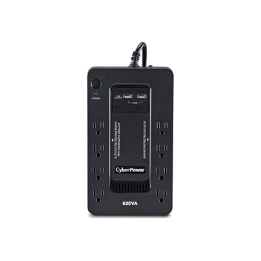 CyberPower Standby Series ST625U - UPS - AC 96-140 V - 360 Watts - 625 VA - 5.5 Ah - USB - Connecteurs de Sortie : 8 - Noir