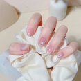 thumbnail image 1 of HLONK 24Pcs Gel Press on Nails  Gel French Long Fake Nails  Press on Tips With Glue  Rhinstone with Butterfly  NO.13, 1 of 7
