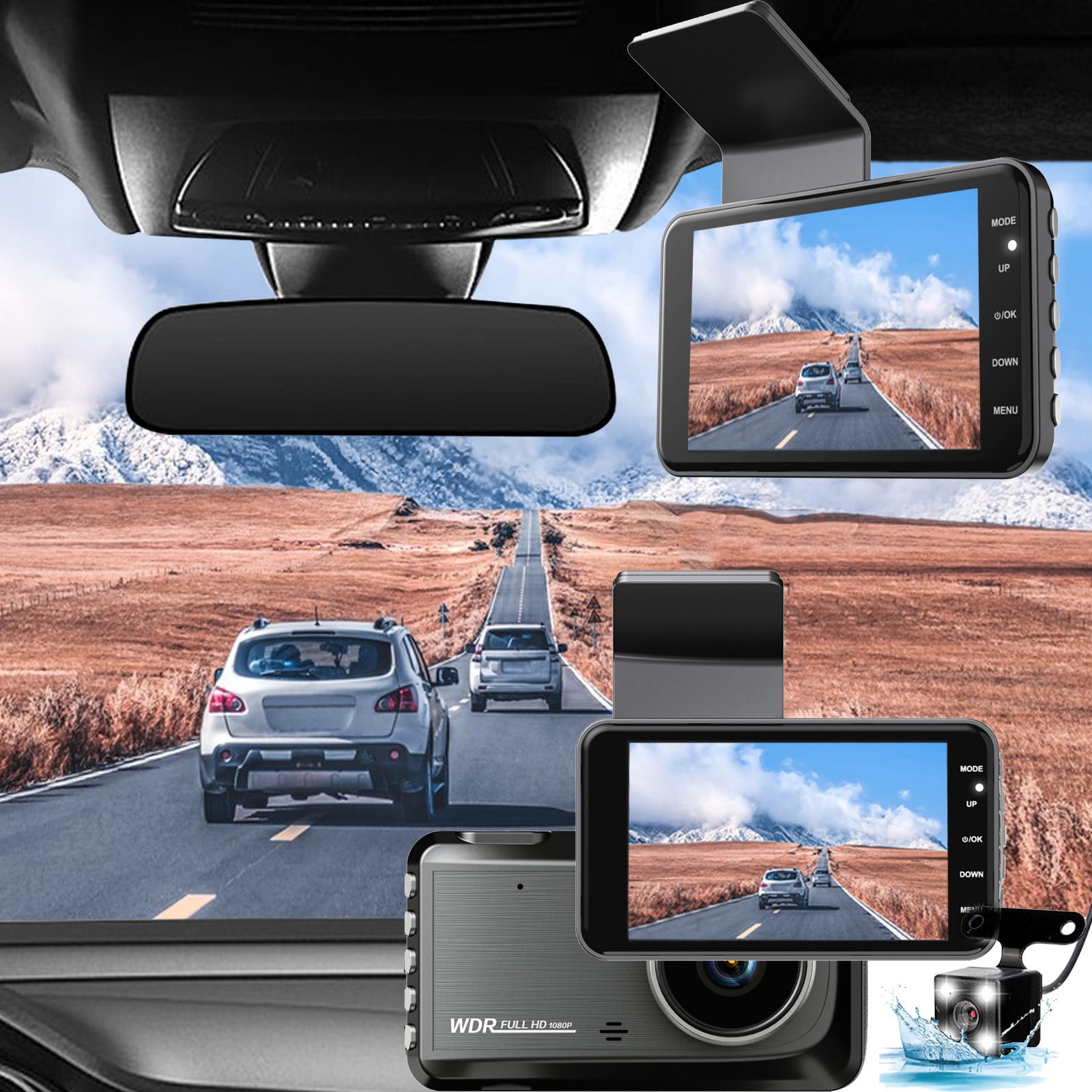 Yhmxh Car Accessories Dash Cam Dash Cam 1080P For Cars 4 Inch Dashcam With Super Night Vision 170 Wide Angle Dashboard Cam Recorder Loop Recording Parking Monitor Motion Detection Sensor Dash Cam