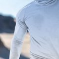 thumbnail image 4 of Handshe Chandail à Capuchon d'Été pour Homme à Imprimé Soleil, Léger et Respirant, Protection Solaire UPF 50+, Manches Longues, pour la Randonnée, la Course et les Activités de Plein Air, Grande Taille, 4 of 5