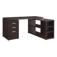 thumbnail image 1 of Scranton & Co Contemporary Wood L Shaped Writing Desk in Cappuccino, 1 of 11
