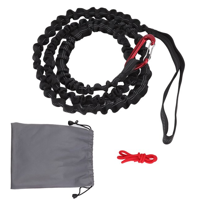 Corde de Remorquage pour Vélo, Design Extensible Longueur Naturelle 1,7m Barre de Remorquage Résistante à l'Usure Compacte Portable pour Marcher pour s'Entraîner Noir
