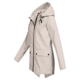 thumbnail image 3 of Women Casual Solid Jacket Outdoor Plus Size Hooded Windproof Loose Coat, 3 of 4