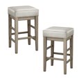 thumbnail image 1 of Lexicon 24 Inch Height Wooden Counter Stool Faux Leather Seat Barstool, White, 1 of 3