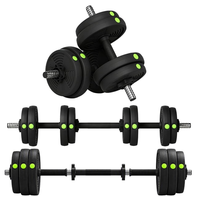 Soozier Adjustable Barbell & Dumbbells Set with Non-slip Handles, 33LBS