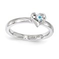 thumbnail image 1 of Bague Cœur en Argent Sterling Stackable Expressions Topaze Bleue Taille 5, 1 of 3