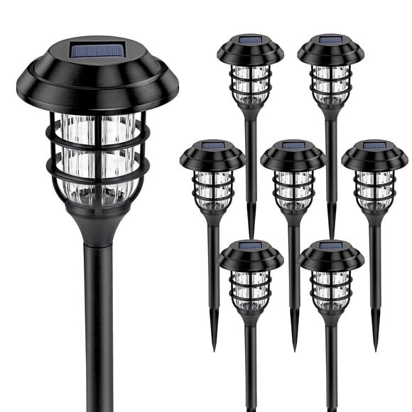 SOLPEX Lampes Solaires pour l'Extérieur, Lampes Solaires d'Extérieur Lot de 8, jusqu'à 10 H Allumage/extinction Automatiques Lampes de Jardin Étanches, Éclairage Paysager à Énergie Solaire pour Cour, Jardin, Promenade
