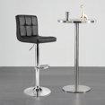 thumbnail image 4 of Costway Adjustable Armless Bar Stool Swivel Kitchen Counter Bar Chair PU Leather Black, 4 of 9