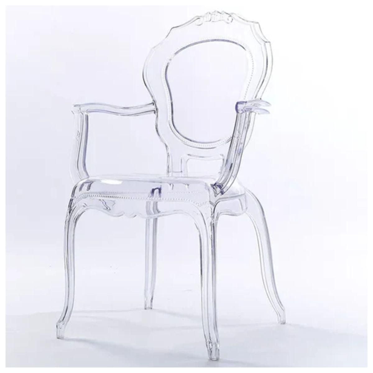 Chaise à accoudoirs en plastique transparent de la collection Heavenly