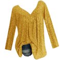 thumbnail image 1 of Pompotops Blouse à Manches Longues Col en V Imprimée pour Femmes Grande Taille Pull Tops Chemise Liquidation, 1 of 3