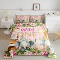 thumbnail image 1 of Erosebridal Cute Elephant Bedding Full Comforter Set, Pink Rose Down Comforter, Cartoon Jungle Animal Decor, Reversible, 1 of 7
