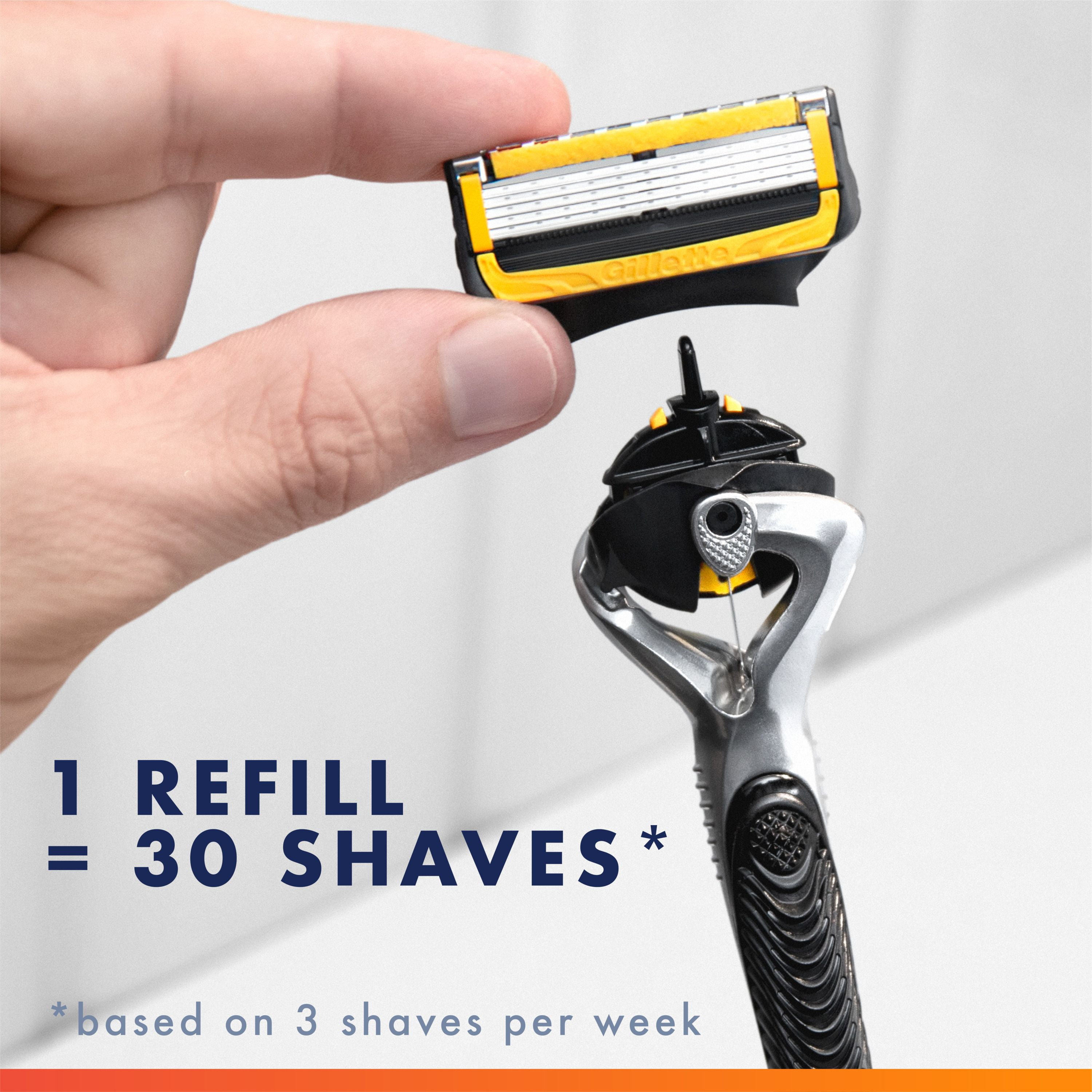Gillette Fusion5 ProGlide Shield Rasoir pour Hommes, 1 Manche de Rasoir, 2 Recharges, Manche Flex-Pivot et Lame de Précision pour Hommes