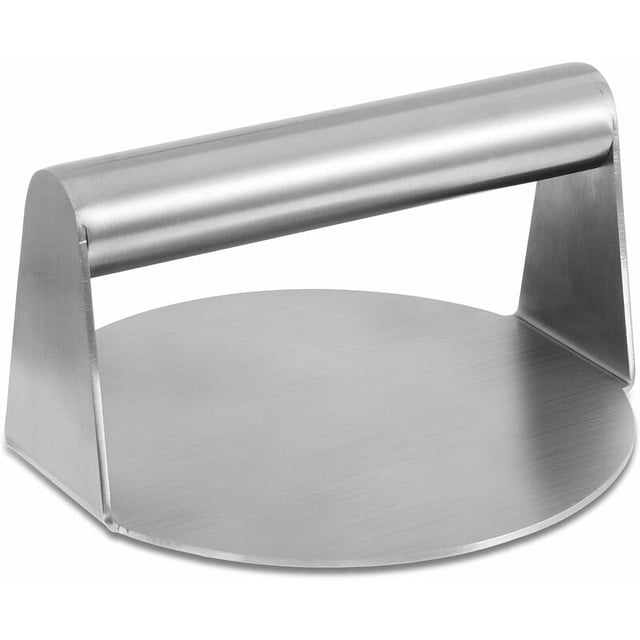 Presse à Hamburger, Presse à Viande Robuste 5,51 Po en Acier Inoxydable Antiadhésif Version Améliorée. une Presse-Gril Ronde durable avec Poignée Ergonomique en Acier Inoxydable, Idéale pour Griller des burgers, du bacon, des paninis et des steaks. Convient aux Ustensiles de Cuisine et aux Grils en Fonte.