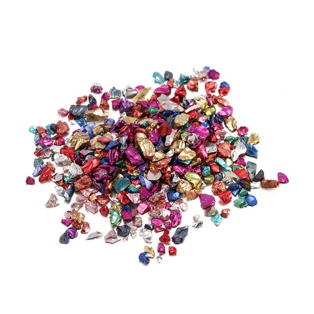 MesaSe 2 Bag Crushed Stone Filler Beautiful Wear Resistant Coloured Glaze Mini Chips Decorative Rocks for Home