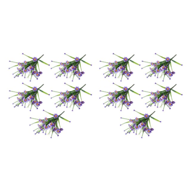 Baohd 5pcs/set Lifelike Artificial Flower Arrangement Low Maintenance And Realistic purple 2Set