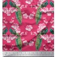 thumbnail image 1 of Soimoi Polyester Crepe Fabric Floral & Peacock Bird Print Sewing Fabric Yard 42 Inch Wide, 1 of 3