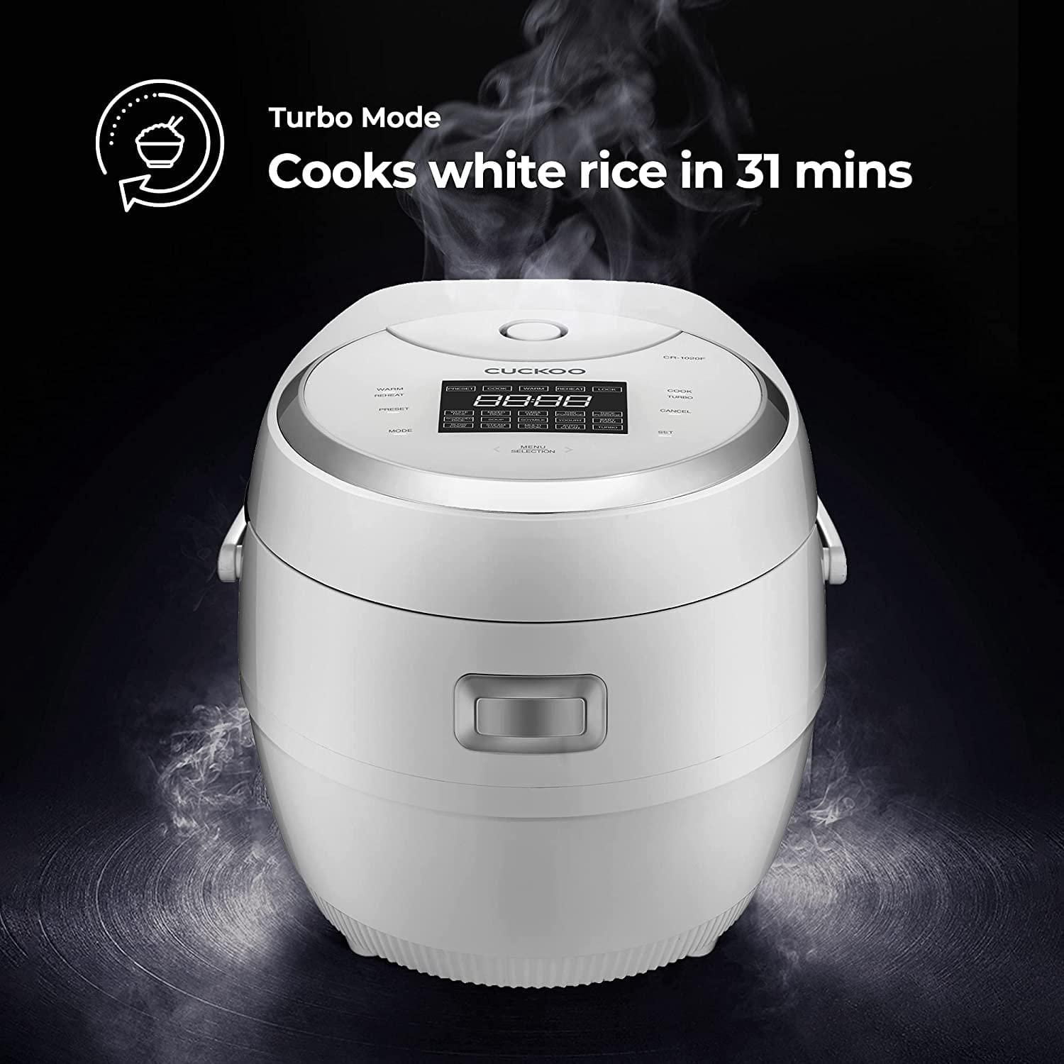 CUCKOO 10-Cup Micom Rice Cooker with Steam Tray, 17 Modes: White