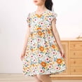 thumbnail image 2 of Robe d'Été pour Fille à Manches à Volants, Décontractée et Fluide, Robe Tunique Évasée à Motif Floral, Robe Chemise, Robe d'Été 3-15 Ans, 2 of 6
