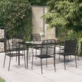 thumbnail image 1 of vidaXL 7 Piece Garden Dining Set Black Cotton Rope and Steel, 1 of 5