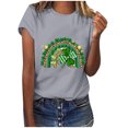 thumbnail image 1 of TopLLC St. Patrick's Day Patricks Day Chemises pour Femmes Hauts de Sarrau St Patricks Day Mode pour Dames St. Imprimé Léopard Manches Courtes Col Rond Chemise Femme Décontractée Ample, 1 of 4