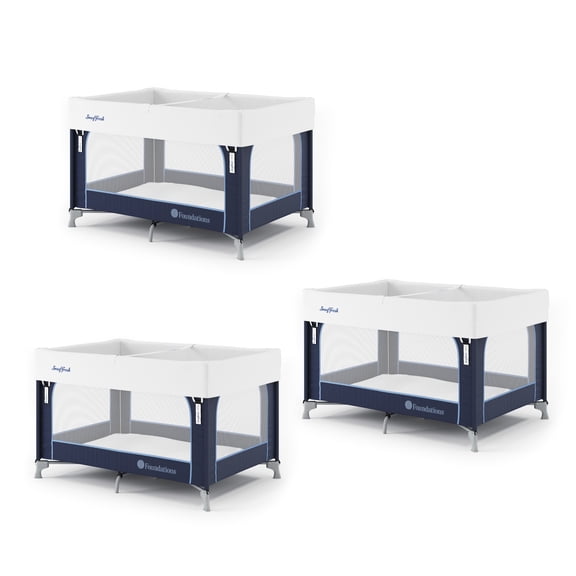 Foundations SnugFresh Celebrity Parc pour Bébé, Lot de 3 pour Hôtels, Regatta Bleu