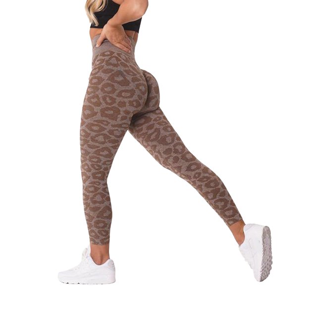 Kcodviy Popular Snowflake Color Leopard Pocket Yoga Pants Print Cropped Pants Leopard High Waist Yoga Pants with Pockets Print Jacquard Seamless Animal Dress Yoga Pants Print Yoga Pants