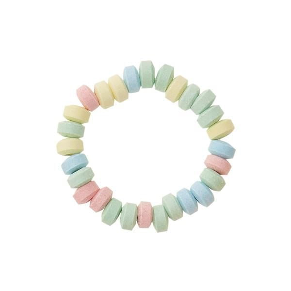 Bracelets de Bonbons, 10 Ct, un bracelet Circulaire de Perles de Bonbons Durs aux Couleurs Pastel en Rose, Jaune, Vert et Bleu, Conçus comme des Cadeaux de Fête Comestibles Emballés Individuellement, Idéals pour les Fêtes d'Anniversaire d'Enfants, les Sacs-Surprises Ou les Gâteries Festives.