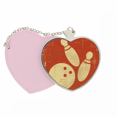 thumbnail image 1 of Bowling Sport Illustration Rouge Modèle Miroir Voyage Sac à Main Maquillage Coeur Rose, 1 of 4