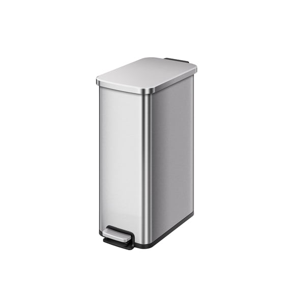 Better Homes & Gardens Slim Kitchen Trash Can, 50 Liter Stainless Steel Step Bin