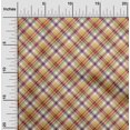 thumbnail image 2 of oneOone Cotton Silk Mustard Yellow Fabric Check Craft Projects Decor Fabric Printed By The Yard 42 Inch Wide, 2 of 4