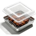 thumbnail image 2 of 8x8-Inch Stainless Steel Cake Baking Pan Set with Lid and Rack, Dishwasher Safe Baking Tray for Brownies, Casseroles, Cakes, Toaster Oven Roasting, 2 of 7