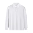 thumbnail image 1 of Sunnyoo Tween Boys Polo Shirts Long Sleeved Solid Color Basic Polos Breathable Basic Undershirt, 1 of 3