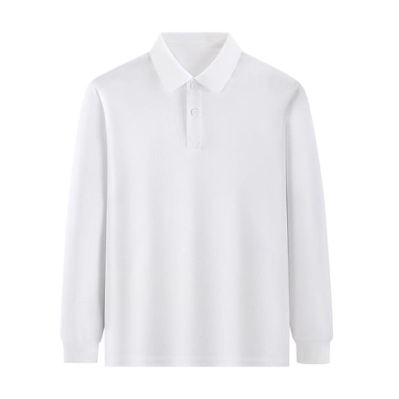 Polos à Manches Longues pour Garçons Adolescents Chemise Blanche à Boutons pour Garçons Chemises d'Uniforme pour Garçons 11-12 Ans Vêtements pour Garçons