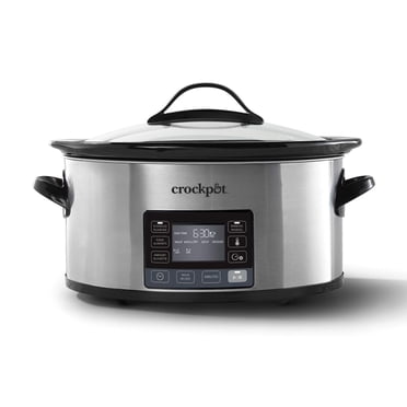 Mijoteuse Crockpot avec cycle de cuisson réglable MonTemps | Mijoteuse programmable 5,7&nbsp;L pour sept&nbsp;personnes ou plus | Acier inoxydable