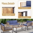 thumbnail image 4 of Gymax 4PCS Acacia Wood Patio Conversation Set?Outdoor Furniture Set w/ Navy Cushions, 4 of 6