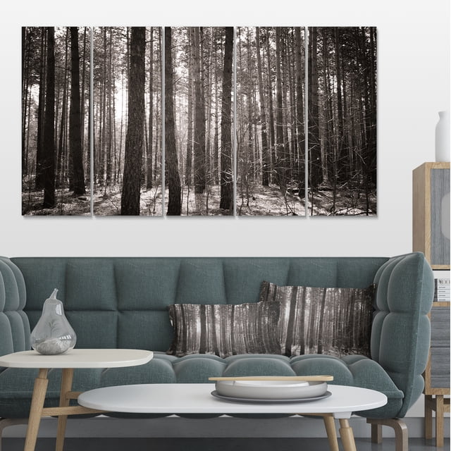 Beautiful Misty Forest in the Autumn - Forest Canvas Art Print