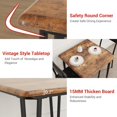 thumbnail image 4 of GloryStar Vintage Dining Table Set for 2, Square Kitchen Table with Storage Shelf and 2 Upholstered Chairs, Metal Frame Compact Dinette Set for Small Spaces, Apartment, Breakfast Nook, 29.1"x29.1"x30", 4 of 8