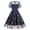 Blue, variant on Meichang Womens Mesh A Line Dress Flared Swing Retro Floral Midi Dresses Tunic Fashion Short Sleeve Crewneck Sundress Flare Church Wedding Guest Work Dress