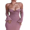 thumbnail image 3 of MesaSe Robes Maxi Décontractées à Bretelles Spaghetti pour Femmes Robe de Soirée Club Moulante Sans Manches, 3 of 6