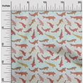 thumbnail image 2 of oneOone Rayon Red Fabric Asian Japanese Koi Fish With Wave Craft Projects Decor Fabric Printed By The Yard 56 Inch Wide, 2 of 4