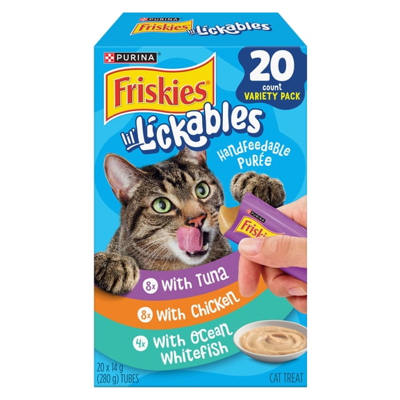 Purina Friskies Lil' Lickables Variety pack, Cat Treats, 14g x 20