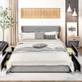 thumbnail image 2 of Gymax Queen Upholstered Bed Frame with 4 Storage Drawers Headboard Silver, 2 of 9
