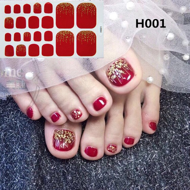 PVCS Foot Stickers Foot Nail Stickers Waterproof For Female DIY Nail Decoration Art