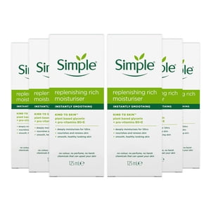 6 x Simple Genre à la peau régénérant riche hydratant 125ml